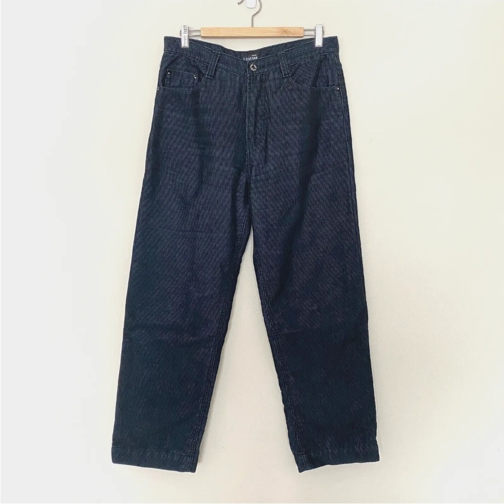 G-Star Raw GS3301 Corduroy Pants High Rise Blue & Black Men's 32 (30" inseam)
